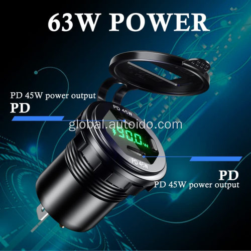 Dual Usb Car Charger With 12v Socket Dual USB C Car Charger Socket Outlet 45W Factory